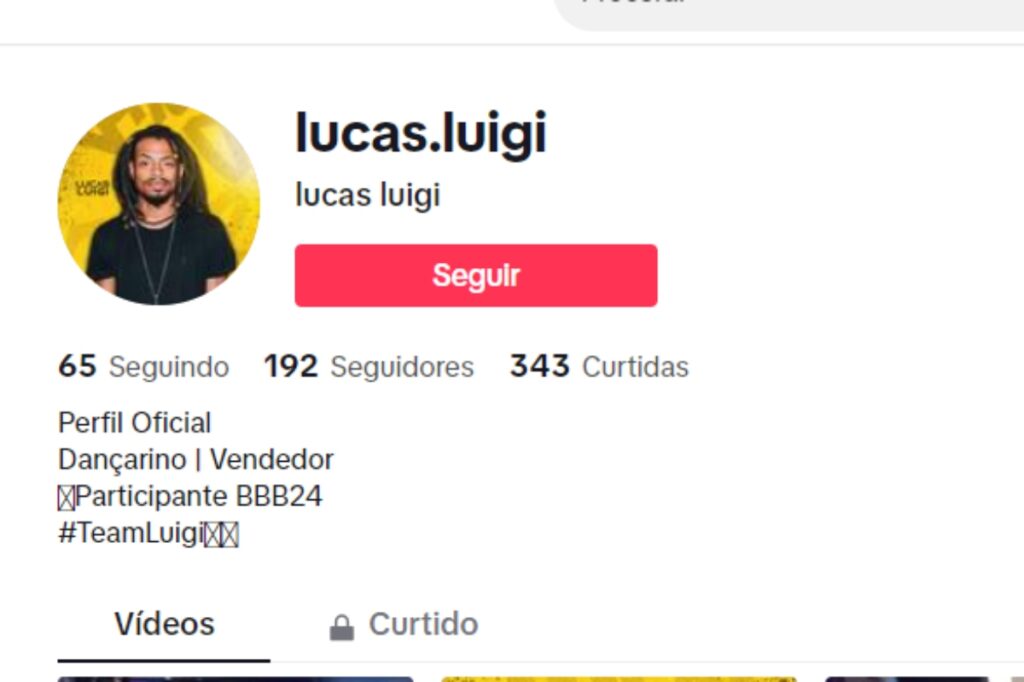 Rede social Lucas Luigi